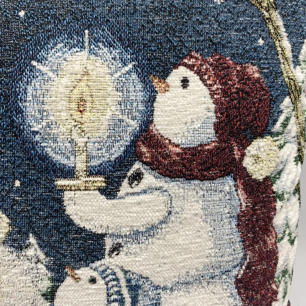 Christmas‎ Tapestry Throw Pillow Country Snowman Decor Farm Barn Home 16x16 Holy